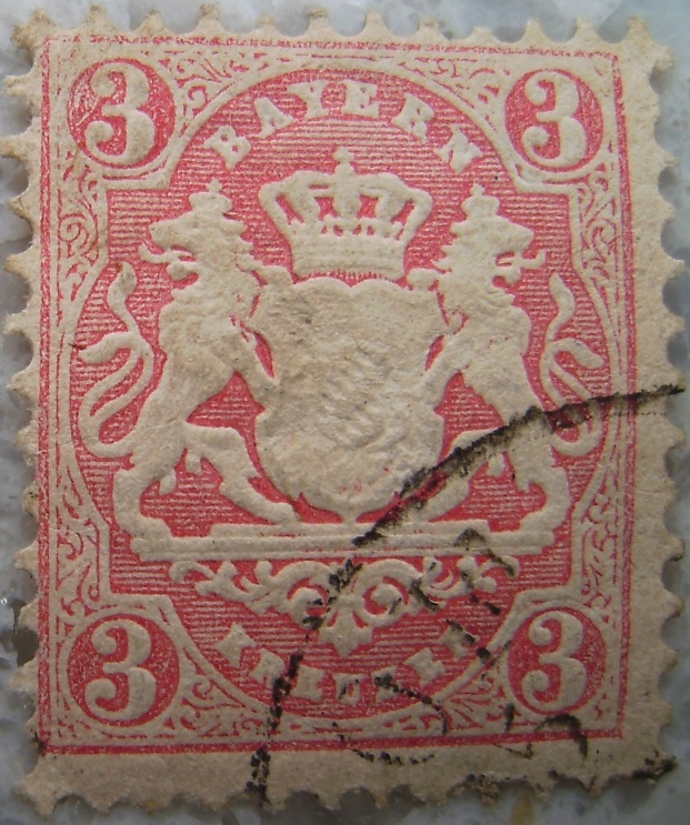 Briefmarke 3 Kreuzer Rosapaint.jpg