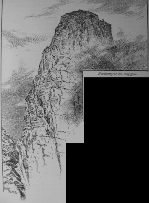 Bild24 Ernst Platz - NO-Grat des Ostgipfels 1896.jpg
